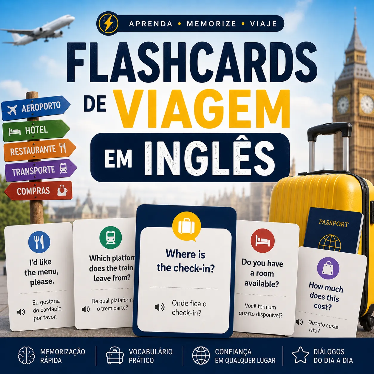 Aplicativo de Flashcards de Viagem 📱
